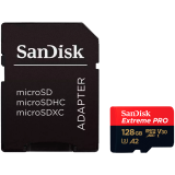 SANDISK Extreme PRO microSDXC 128GB + SD Adapter + 2 years RescuePRO Deluxe up to 200MB/s & 90MB/s Read/Write speeds A2 C10 V
