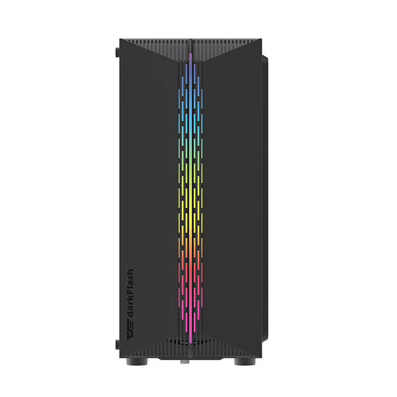 Darkflash DK151 LED-Computergehäuse (schwarz) + 3 RGB-Lüfter