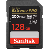 SANDISK Extreme PRO 128GB SDXC Memory Card + 2 years RescuePRO Deluxe up to 200MB/s & 90MB/s Read/Write speeds, UHS-I, Class