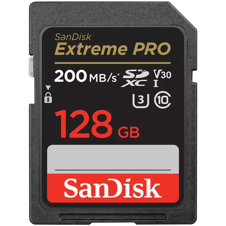 SANDISK Extreme PRO 128GB SDXC Memory Card + 2 years RescuePRO Deluxe up to 200MB/s & 90MB/s Read/Write speeds, UHS-I, Class