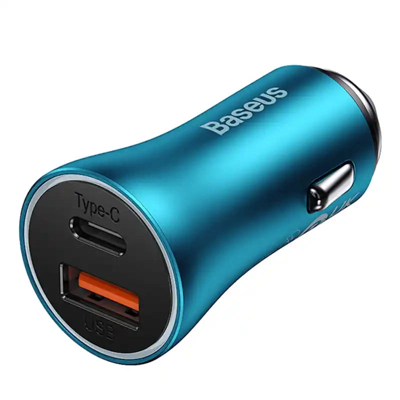 Baseus Golden Contactor Max car charger, USB + USB-C, 60W (blue) - Product Image 3