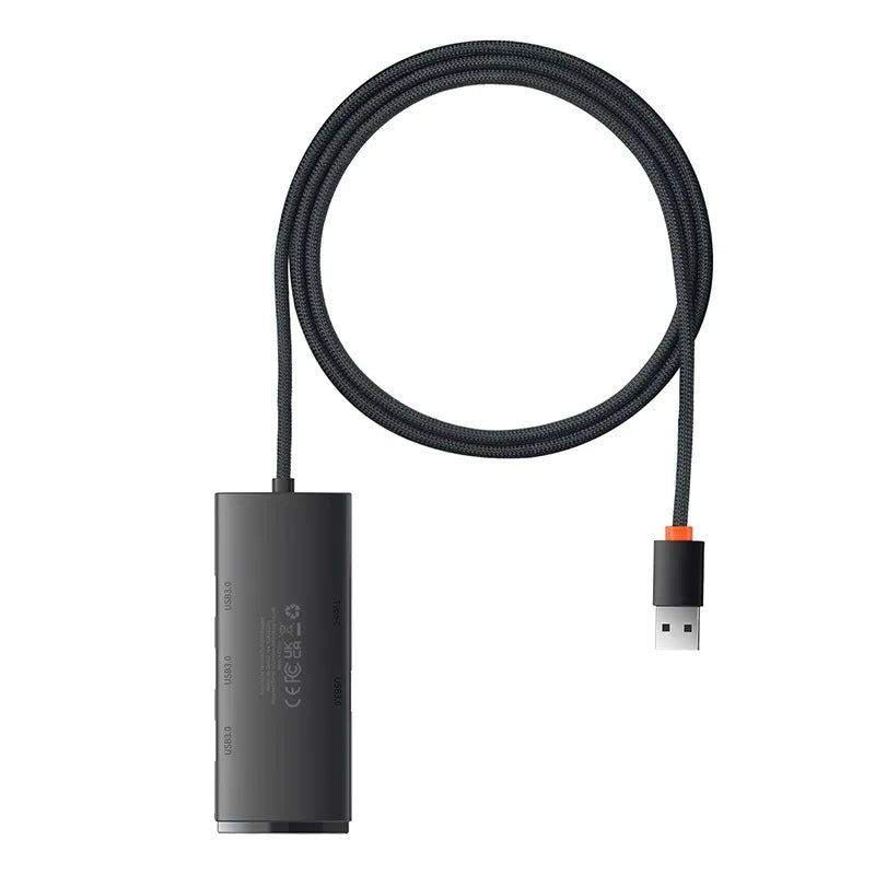 Hub 4in1 Baseus Lite Series USB to 4x USB 3.0, 1m (Black) - Product Image 2