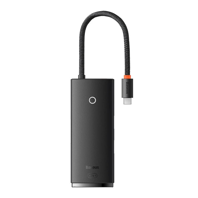 Hub 6w1 Baseus Lite Series USB-C to 2x USB 3.0 + USB-C PD + HDMI + SD/TF (black) - Product Image 1