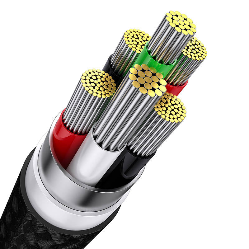 3in1 USB cable Baseus Flash Series, USB-C + micro USB + Lightning, 100W, 1.2m (black) - Product Image 7