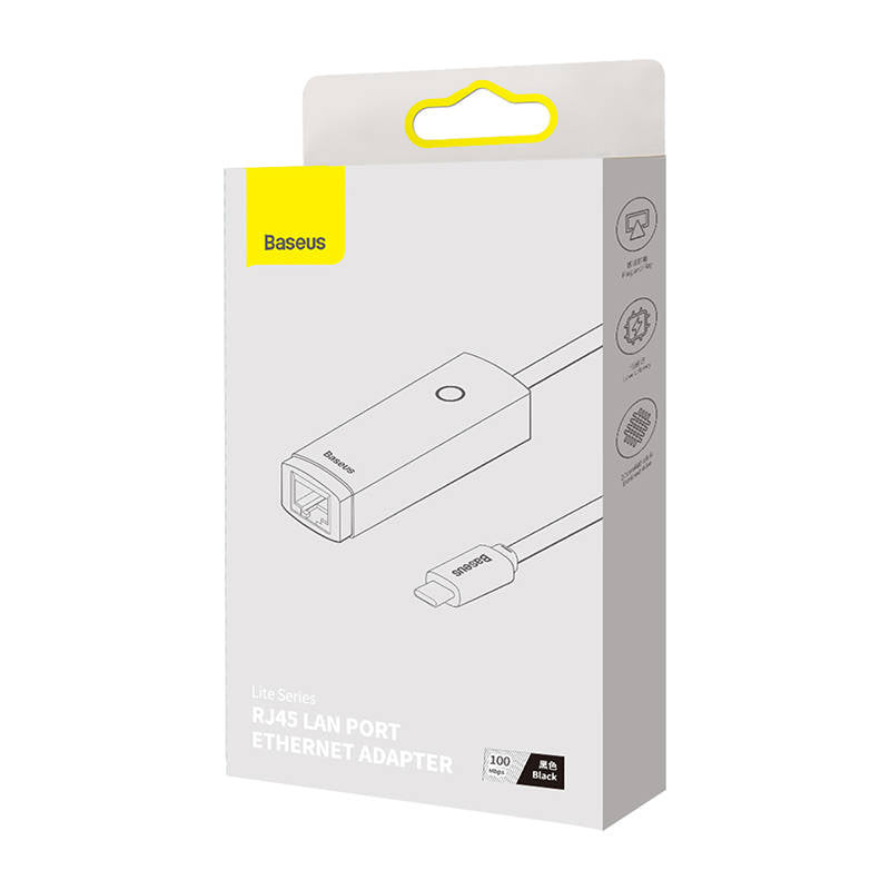 Baseus Lite Series USB-C to RJ45 network adapter, 100Mbps (black) - Product Image 7