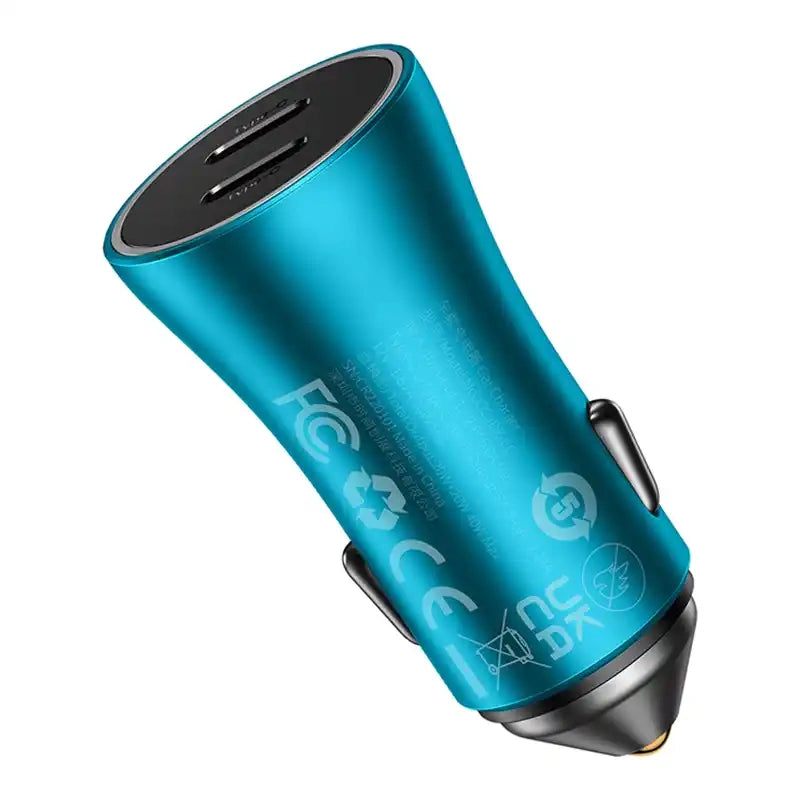 Baseus Golden Contactor Pro car charger, 2x USB-C, 40W (blue) - Product Image 4