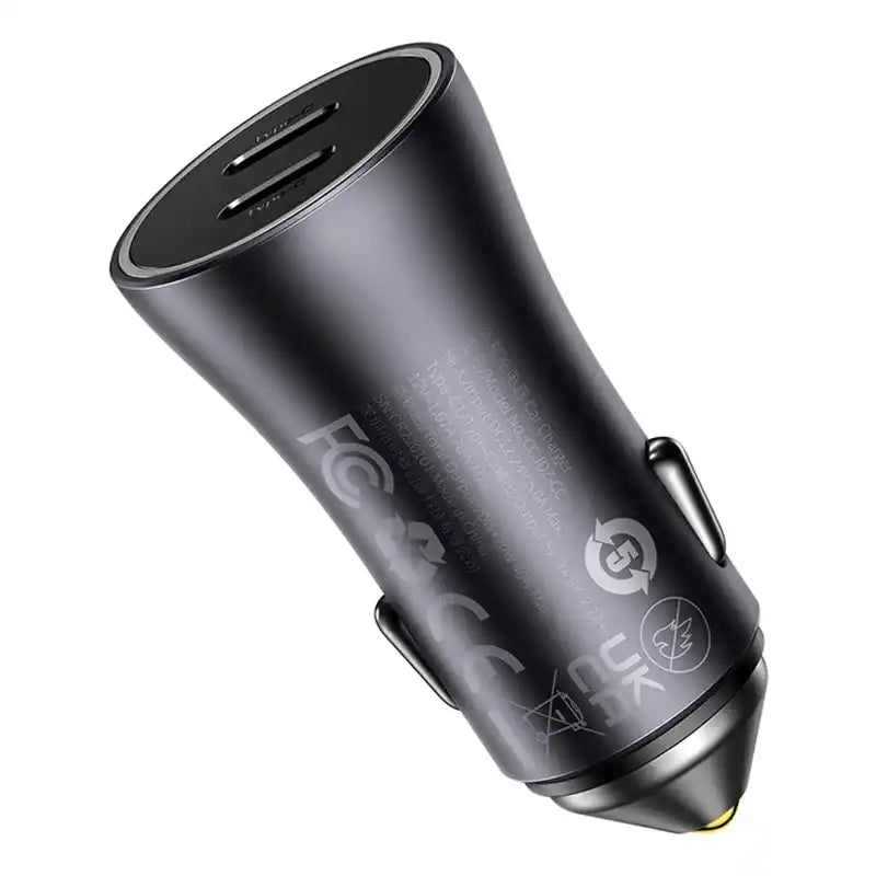Baseus Golden Contactor Pro car charger, 2x USB-C, 40W (Dark Gray) - Product Image 5