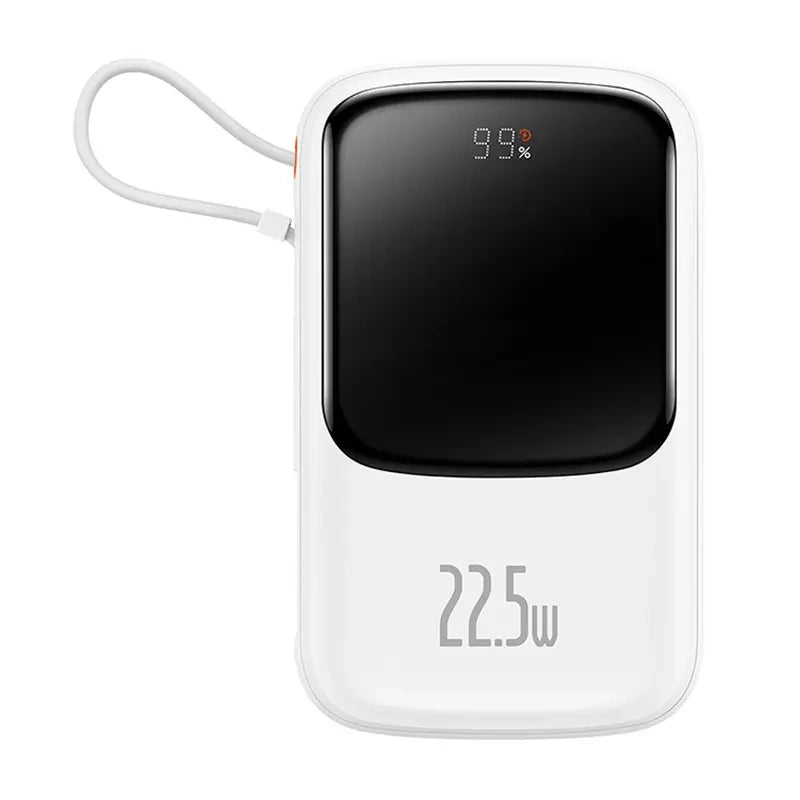 Powerbank Baseus Qpow Pro with USB-C cable, USB-C, USB, 10000mAh, 22.5W (white) - Product Image 2