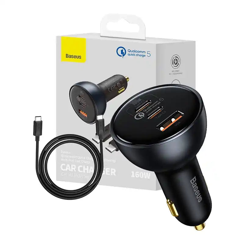 Car Charger Baseus Qualcomm, USB, 2x USB-C, 160W (Grey) - Product Image 9