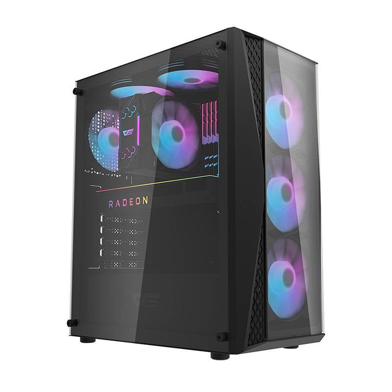 Darkflash DK352 Plus Computergehäuse (schwarz) + 4 RGB-Lüfter