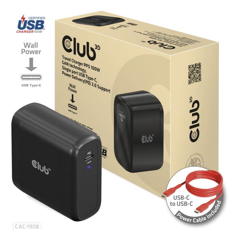 MOBILE TRAVEL CHARGER USB-C/100W CAC-1908EU CLUB3D