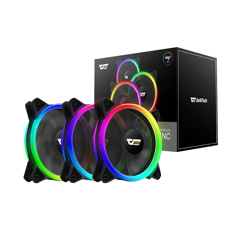 Computer-Lüfter-Set ARGB Darkflash DR12 Pro 3in1 120x120 (schwarz)