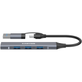 CANYON hub DS-02 4in1 USB-A/C Grey
