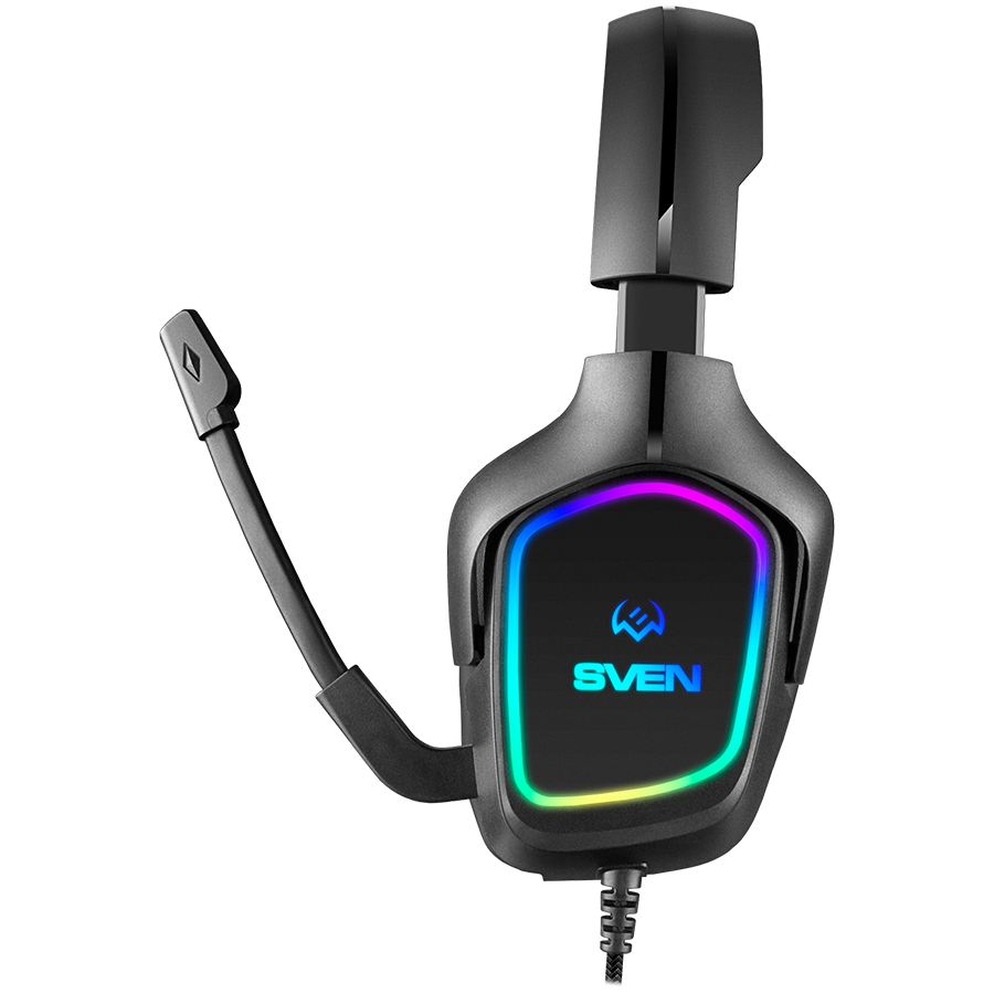Gaming headphones with microphone AP-U750MV, black (USB, RGB) — SVEN