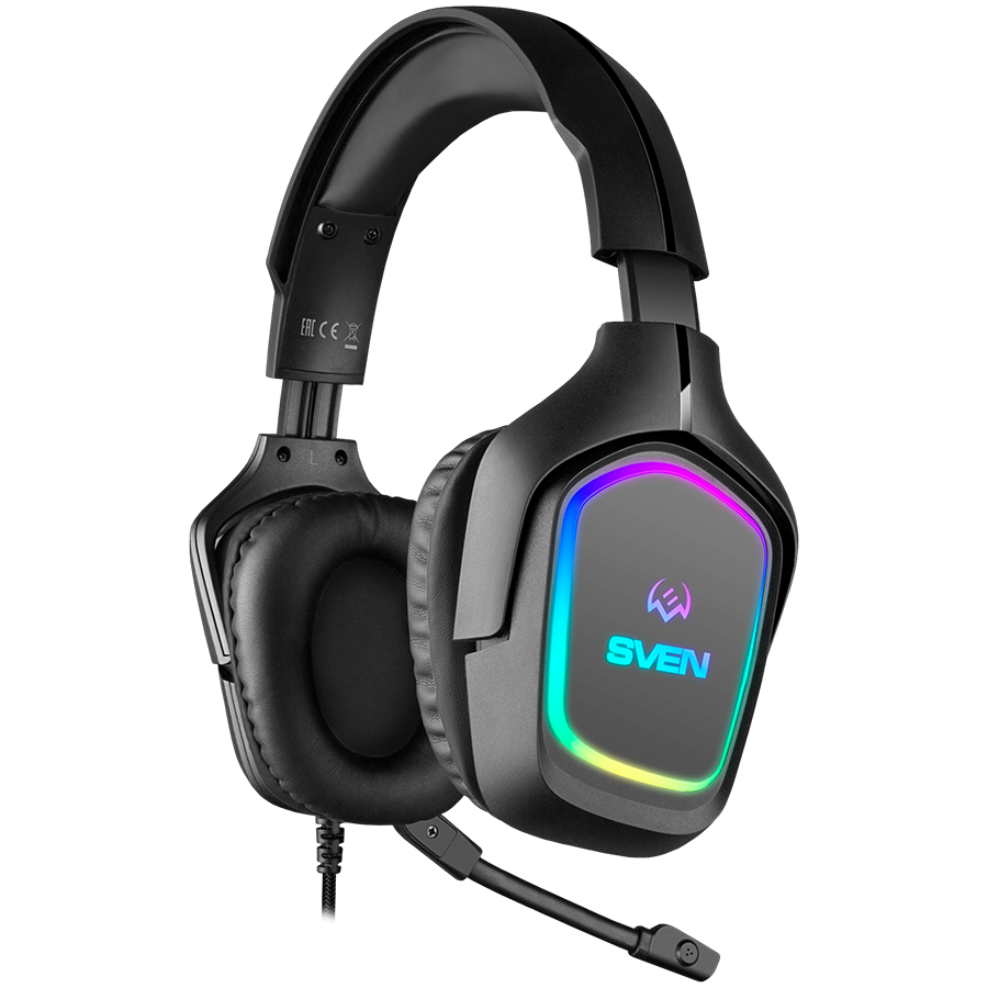 Gaming headphones with microphone AP-U750MV, black (USB, RGB) — SVEN