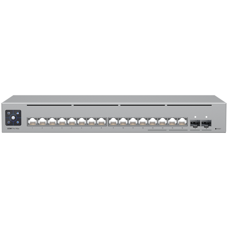 Ubiquiti 16-port, Layer 3 Etherlighting switch 2.5 GbE and versatile mounting options, 4x 2.5 GbE RJ45 ports, 12x GbE RJ45 po