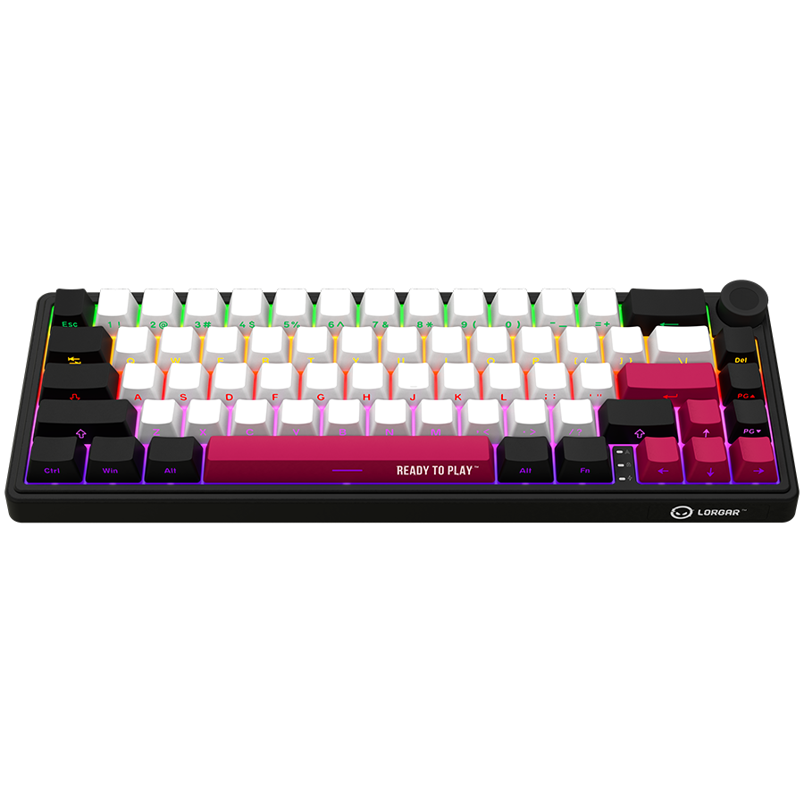 LORGAR KBP70MW, Wireless 65% Mechanical Gaming Keyboard Pro, Black/red, EN layout