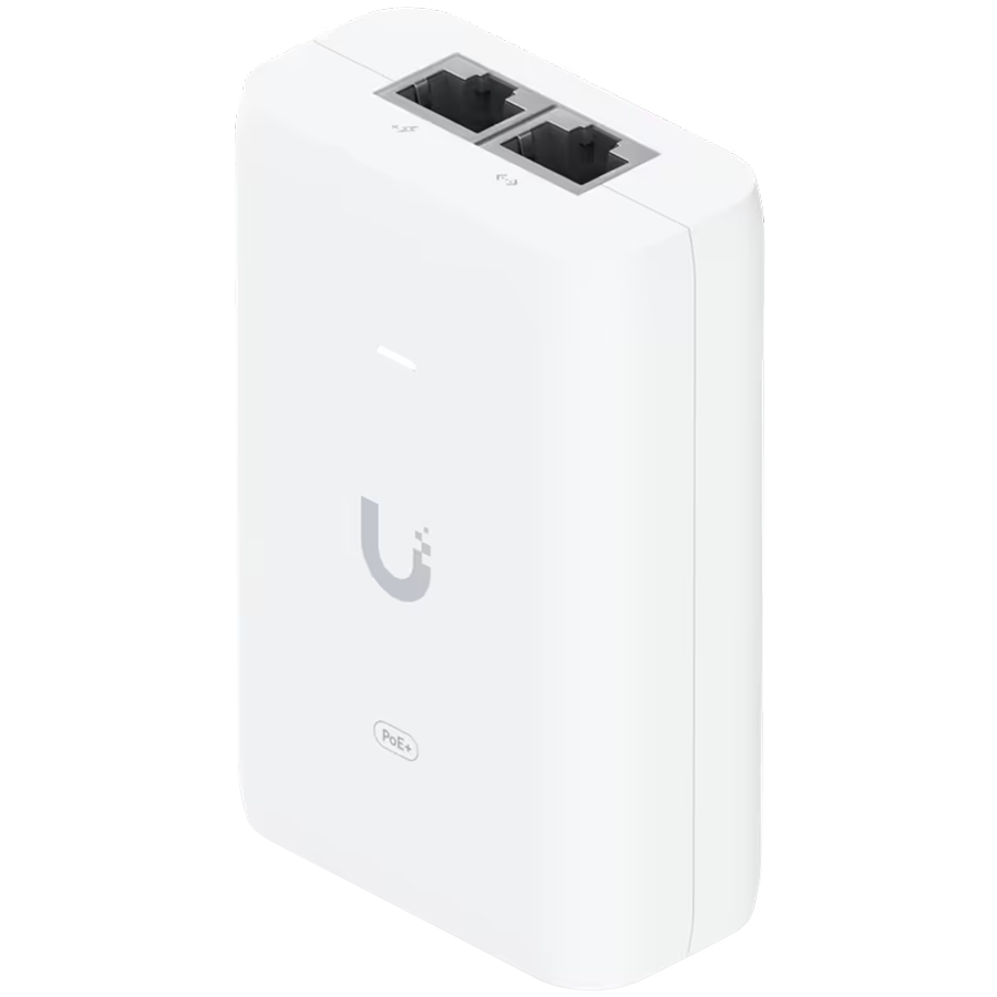Ubiquiti U-POE+ adapter 30W, powers UniFi PoE+ devices, reduce dependency on PoE switch power, Contains RJ45 data input, AC c