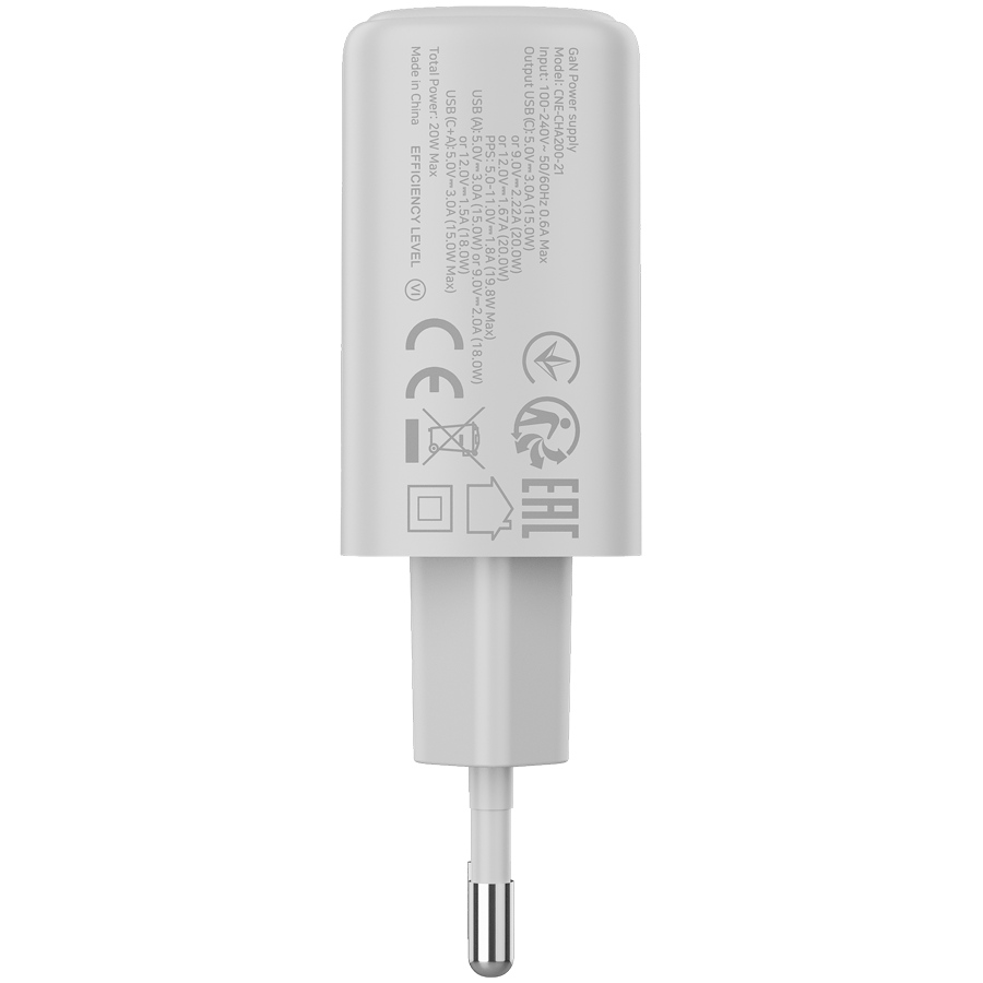 CANYON charger OnCharge 200 20W 1xPD 1xQC EU White