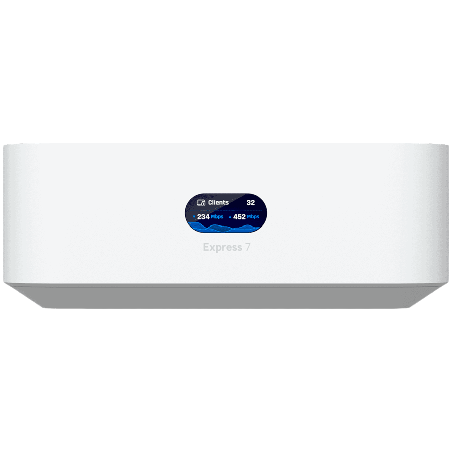 Ubiquiti UniFi Express 7 UX7 Mesh-scalable, super-compact 10G Cloud Gateway with integrated WiFi 7, 10 GbE RJ45 WAN port, 2.5