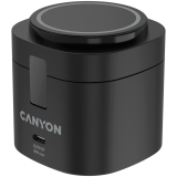 Canyon 4 in 1 Wireless Charging Stand, 30W max, Size: 70x70x70.3mm, weight: 414g, with 65W charger and 1M cable, black
