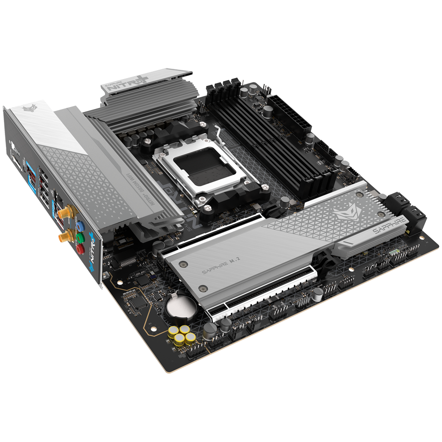 SAPPHIRE AMD B850M AM5 NITRO+ Ryzen R9/R7/R5, 4x DDR5 8000MHz, PCIE 5.0 x 16, 1x M.2 Gen5, 1x M.2 Gen4, LAN 2.5 Gbps, WIFI6,