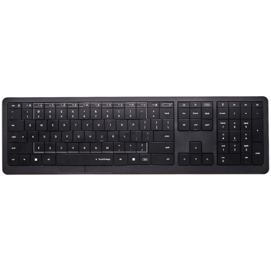 CLEVETURA CLVX 1 Touch-On-Keys AI Wireless Keyboard, ANSI US Windows Layout, Scissor Switches, Aluminum Chassis, Interactive
