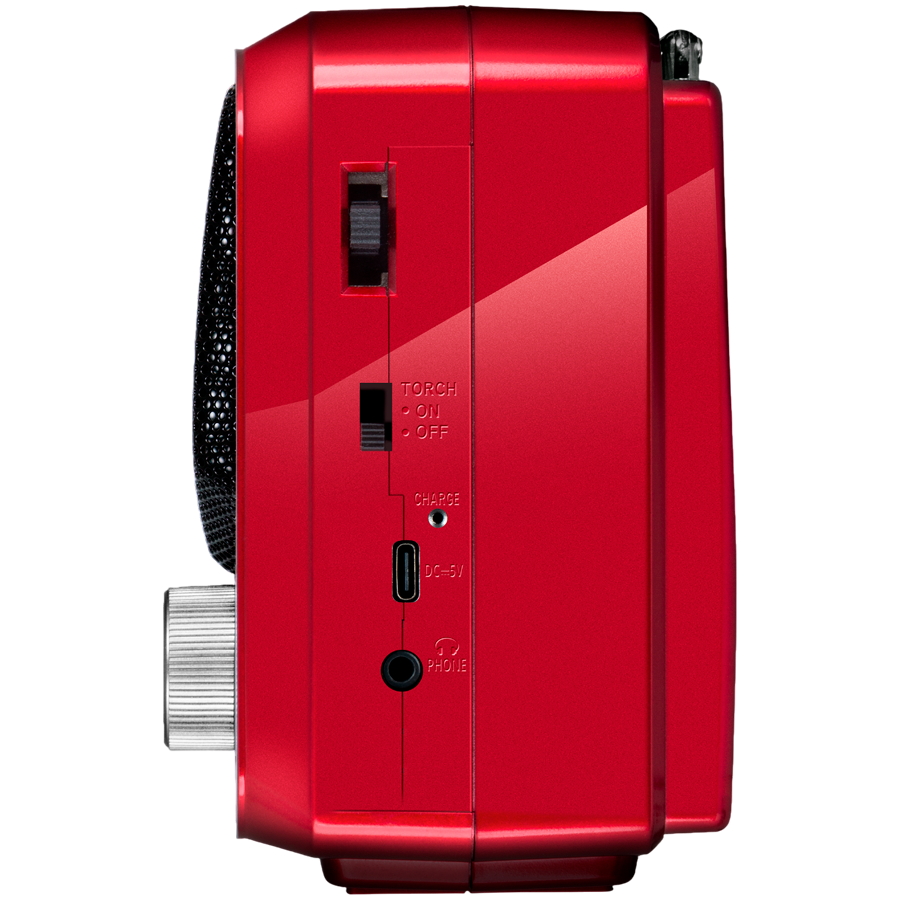 Speaker SVEN SRP-150, red (3W, Bluetooth, FM/AM/SW, USB, microSD, flashlight, battery)