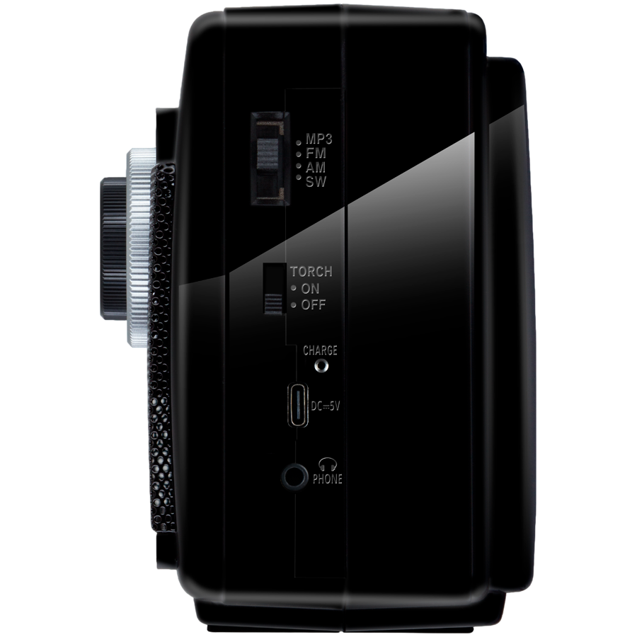 Speaker SVEN SRP-155, black (3W, Bluetooth, FM/AM/SW, USB, microSD, flashlight, battery)