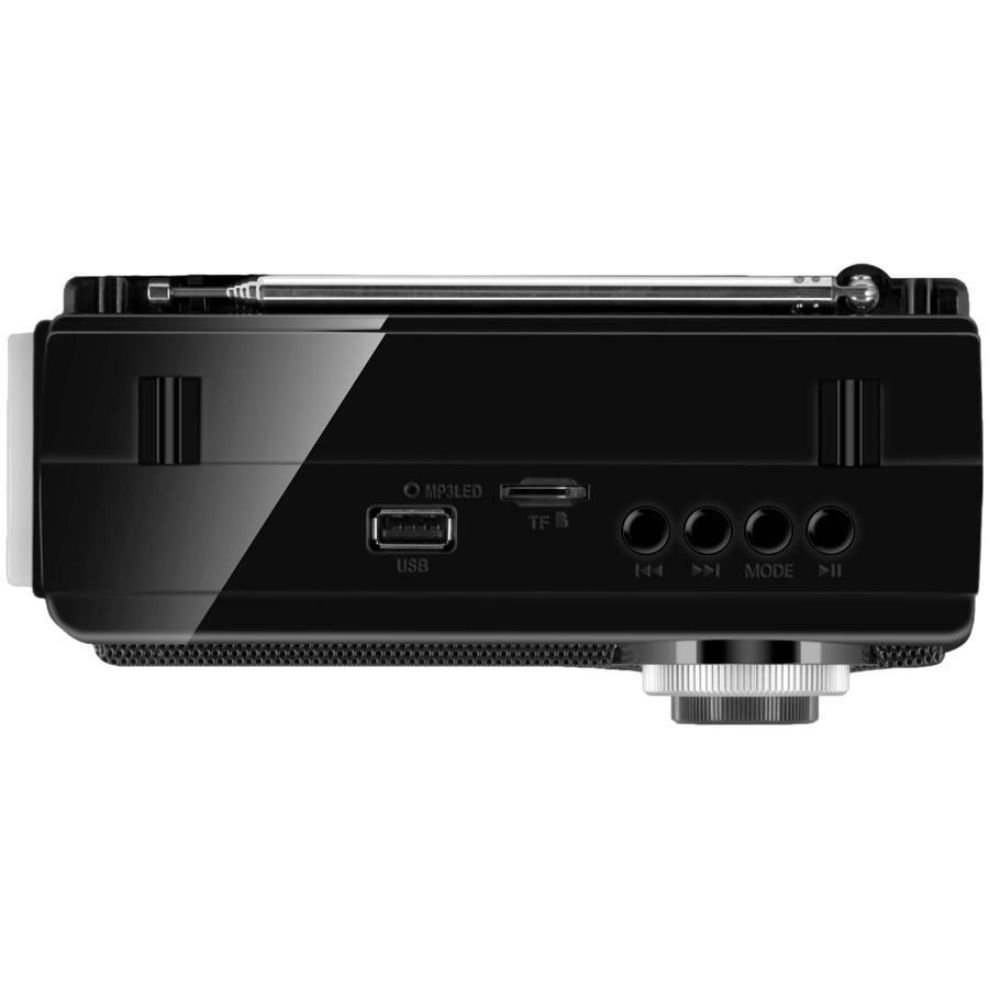 Speaker SVEN SRP-155, black (3W, Bluetooth, FM/AM/SW, USB, microSD, flashlight, battery)