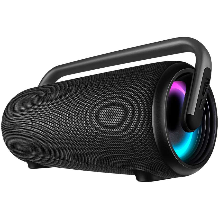 Portable speaker SVEN PS-395, black, power output 80W (RMS), TWS, Bluetooth, RGB backlight, Waterproof (IPx5), USB, Battery l