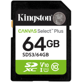Kingston 64GB SDXC Canvas Select Plus Gen3 100MB/s C10 UHS-I U1 V10