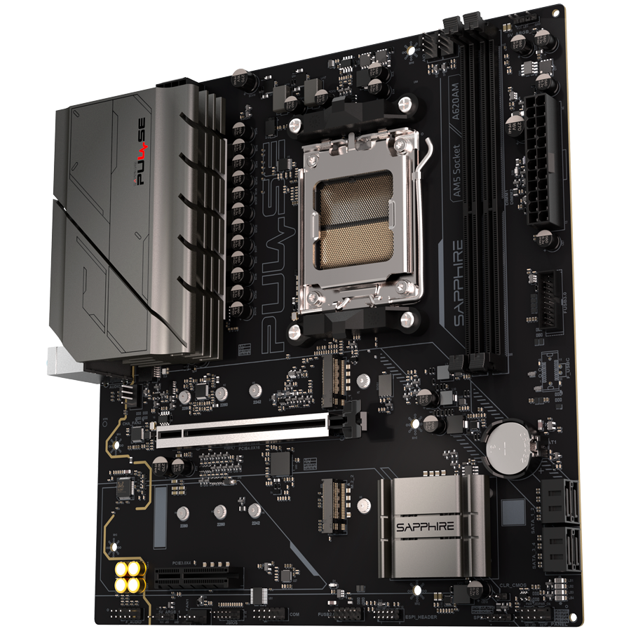 SAPPHIRE AMD PULSE A620AM Ryzen R3/R5, 2x DDR4, PCIE 4, 1x M.2 Gen4, 1x M.2 Gen3, LAN 1 Gbps, USB, MATX