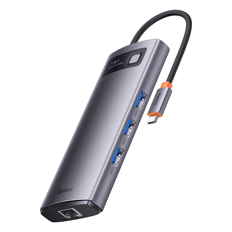 Hub 7in1 Baseus Metal Gleam Series, USB-C to 3x USB 3.0 + HDMI + USB-C PD + VGA + Ethernet RJ45 - Product Image 2