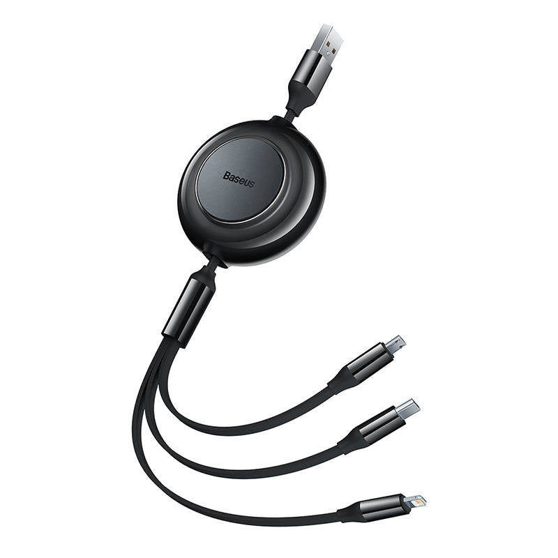 Baseus Bright Mirror 2, USB 3-in-1 cable for micro USB / USB-C / Lightning 3.5A 1.1m (Black) - Product Image 5