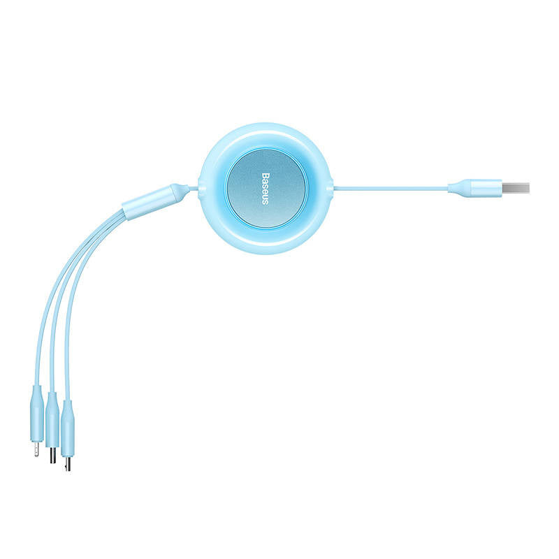 Baseus Bright Mirror 2, USB 3-in-1 cable for micro USB / USB-C / Lightning 3.5A 1.1m (Sky blue) - Product Image 3