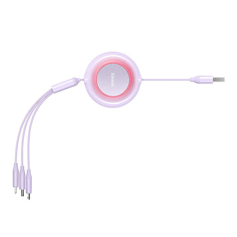 Baseus Bright Mirror 2, 3-in-1 USB 3-in-1 cable for micro USB / USB-C / Lightning 3.5A 1.1m (Purple) - Product Image 3
