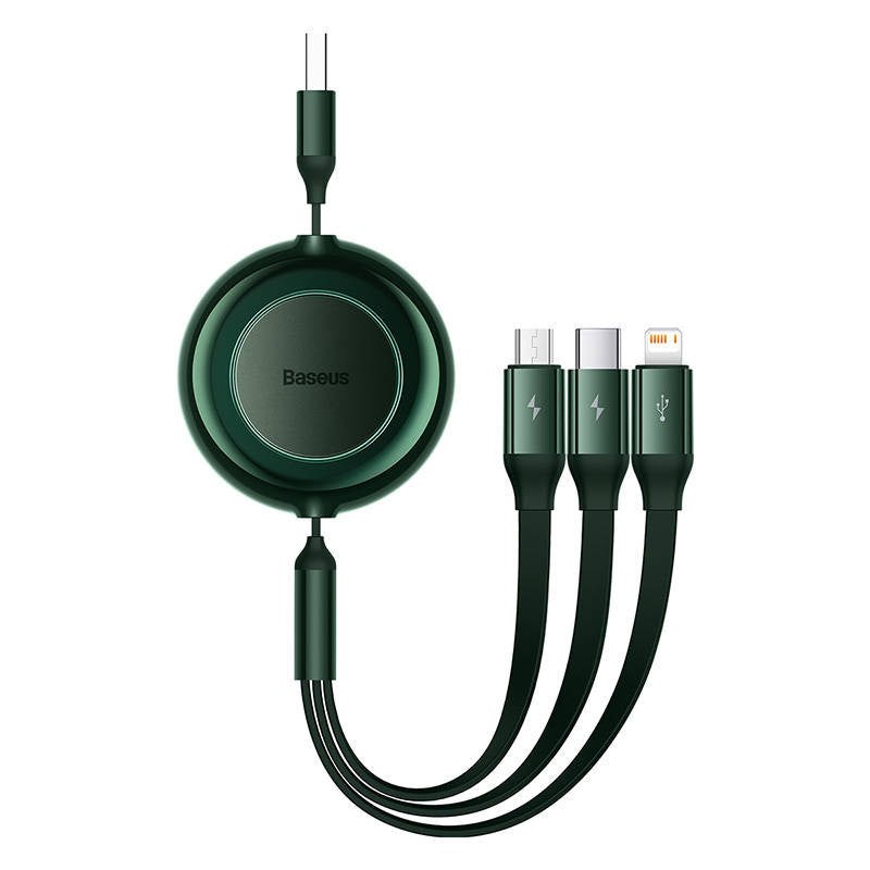 Baseus Bright Mirror 2, USB 3-in-1 cable for micro USB / USB-C / Lightning 3.5A 1.1m (Green) - Product Image 2