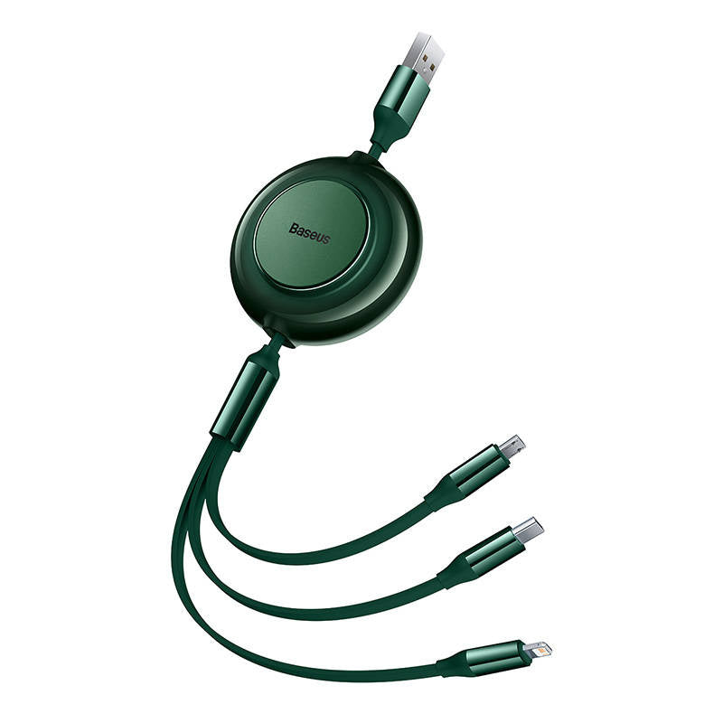 Baseus Bright Mirror 2, USB 3-in-1 cable for micro USB / USB-C / Lightning 3.5A 1.1m (Green) - Product Image 6