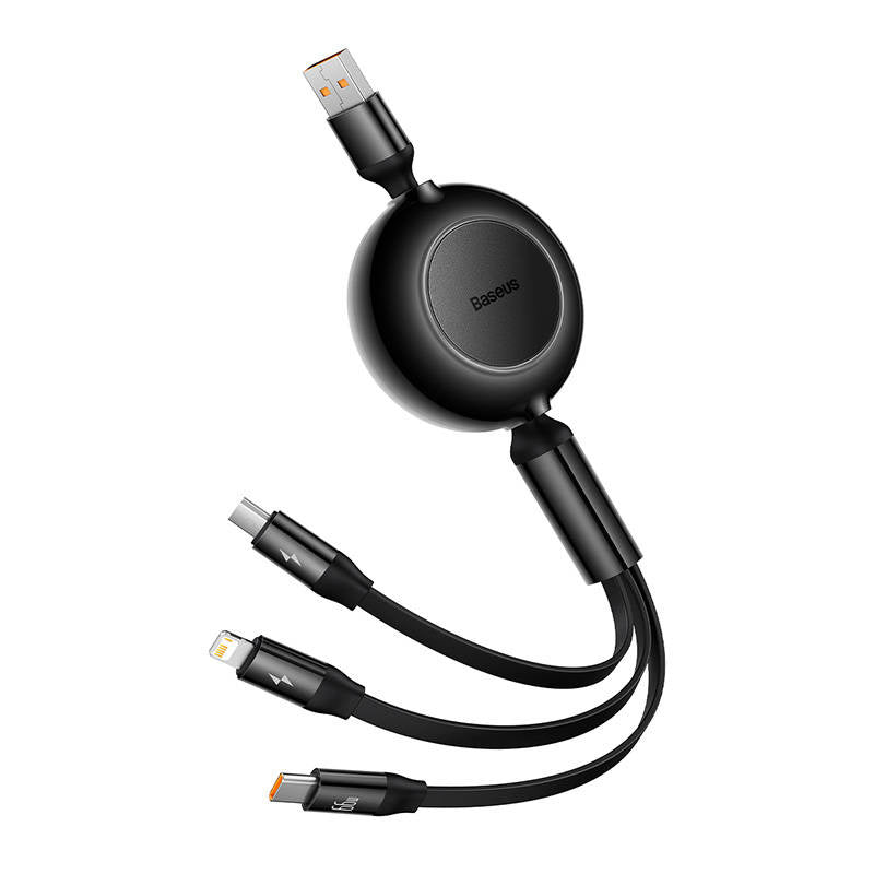 Baseus Bright Mirror 3, USB 3-in-1 cable for micro USB / USB-C / Lightning 66W / 2A 1.1m (Black) - Product Image 6