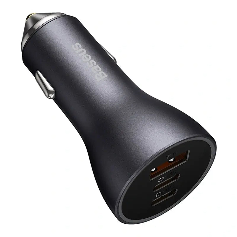 Car charger Baseus Golden Contactor Pro, 2x USB-C, 1x USB, 65W (grey) - Product Image 5