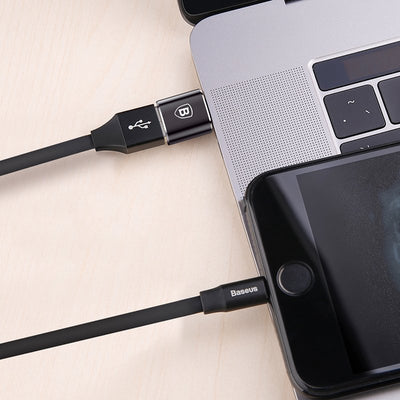 Baseus Mini USB-A to USB-C OTG Adapter - Black