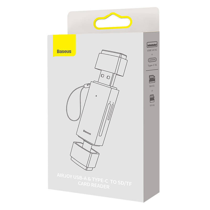 Baseus Lite Series SD/TF memory card reader, USB + USB-C (gray) - Product Image 7