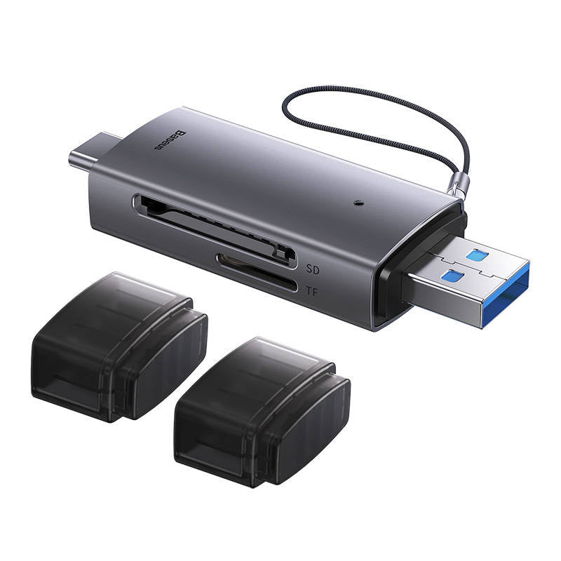 Baseus Lite Series SD/TF memory card reader, USB + USB-C (gray) - Product Image 5