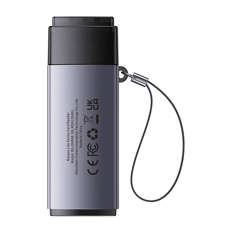 Baseus Lite Series SD/TF memory card reader, USB (gray) - Product Image 3