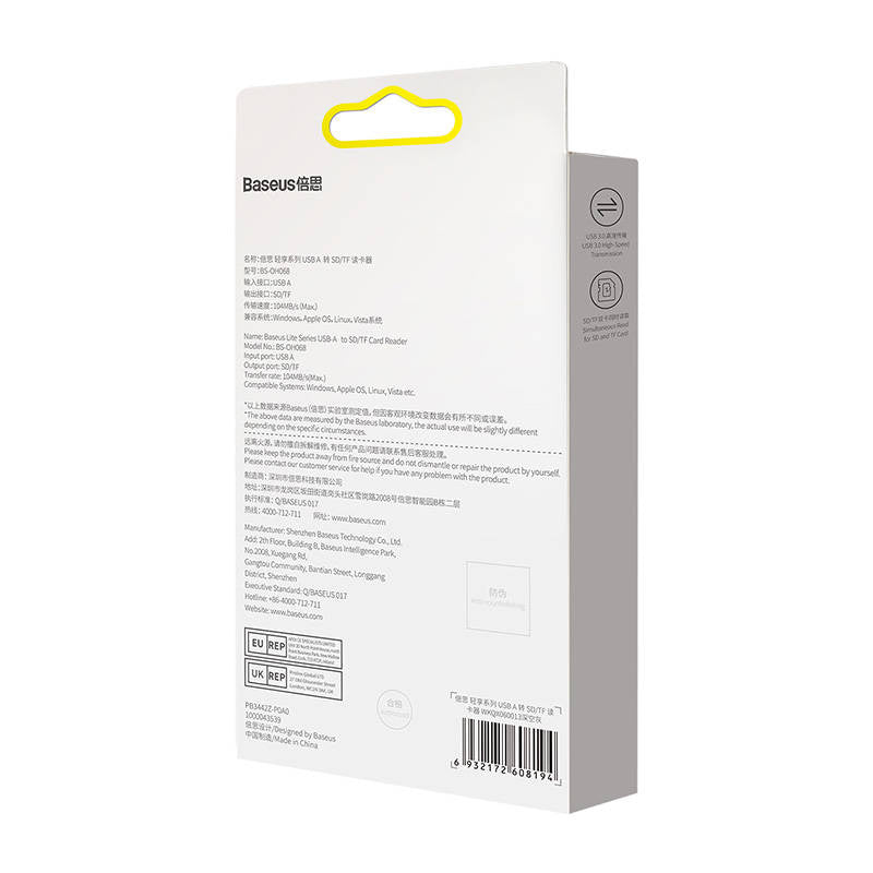 Baseus Lite Series SD/TF memory card reader, USB (gray) - Product Image 7