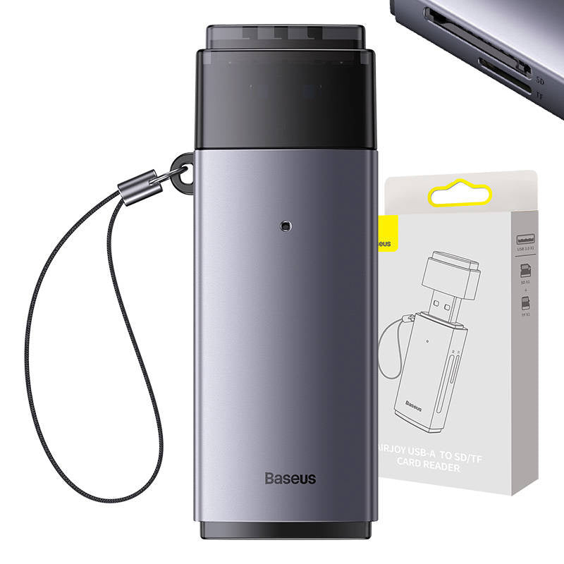 Baseus Lite Series SD/TF memory card reader, USB (gray) - Product Image 1