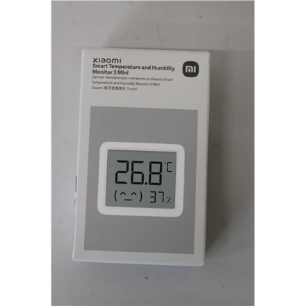 SALE OUT. Xiaomi Smart Temperature and Humidity Monitor 3 Mini | White | UNPACKED, MISSING ADHESIVE STICKER