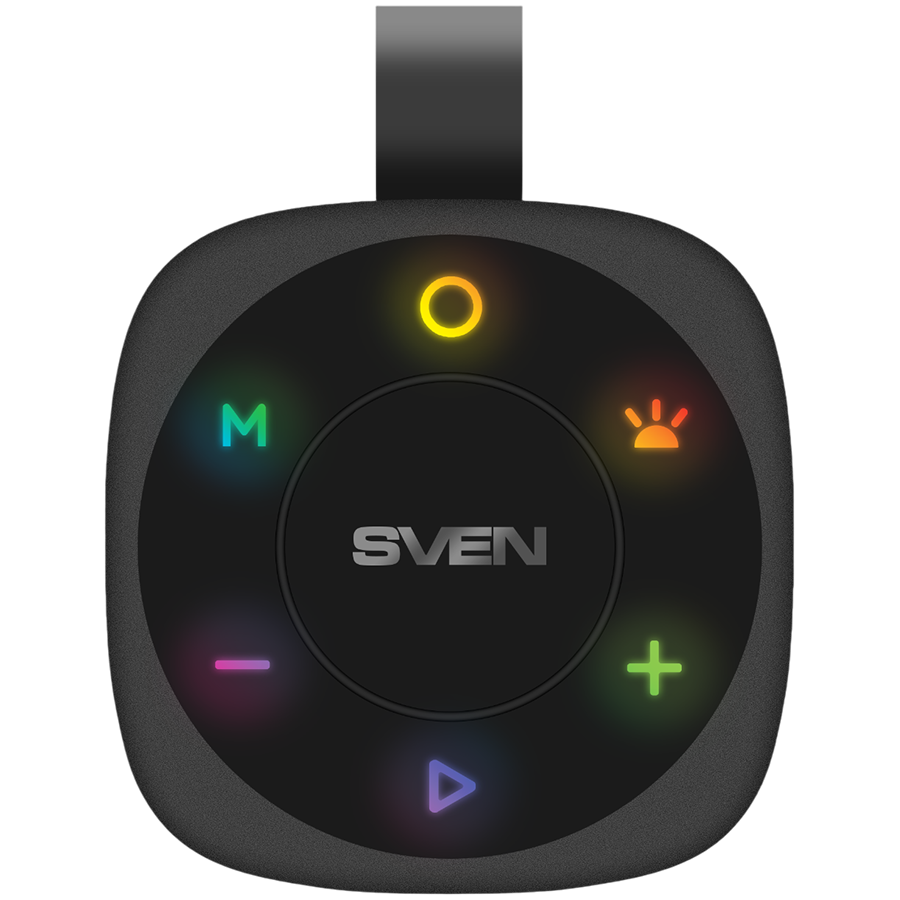 2.0 portable speaker SVEN PS-155, black, power output 2x5 W (RMS), TWS, Bluetooth, FM, USB, lithium battery