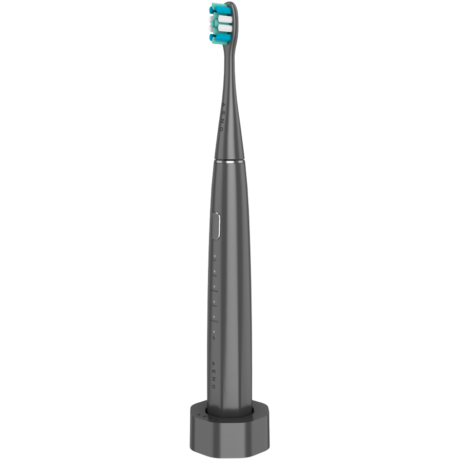 Wireless Tooth Brush, Grey, 3 Brush Heads, 1400mAh, Function: Soft, Clean, Massage, White, Sweep — AENO